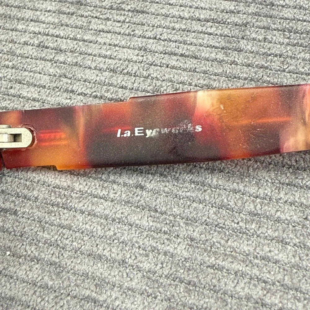 l.a.Eyeworks Jake 385M Y2K Sunglasses Tortoise Red Orange Purple Handcrafted VTG